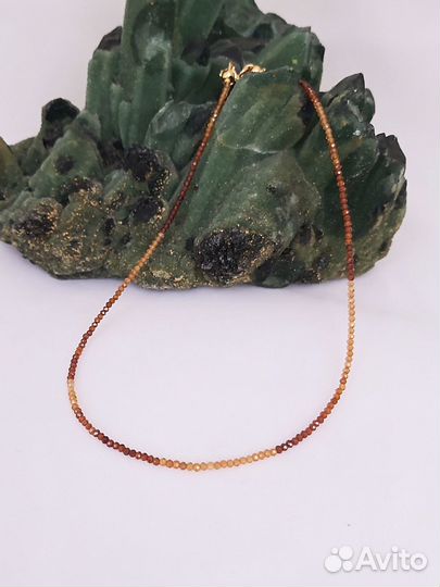 Бусы из натурального спессартина