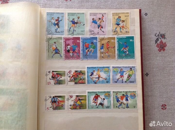 Марки коллекция в альбоме, 80-90-ые