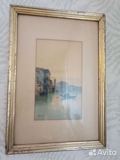 Картина известный акварелист подлинник антиквариат