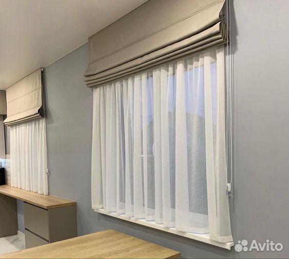 Одинарная римская штора + Тюль под заказ
