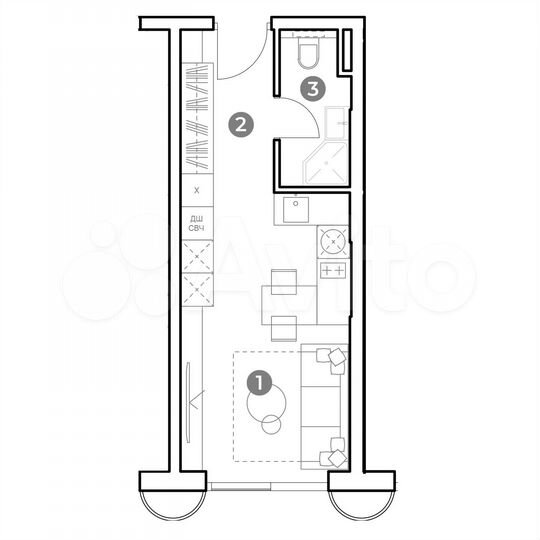 Апартаменты-студия, 24 м², 16/29 эт.