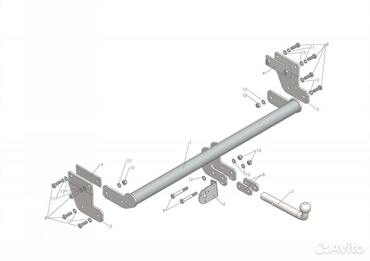 Фаркоп на Kia Sportage/Hyundai Tucson, с 2018 г.в