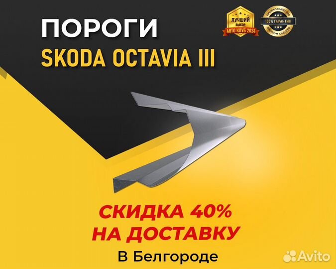 Пороги на Skoda Octavia A7 (Шкода Октавия А7) 1 мм