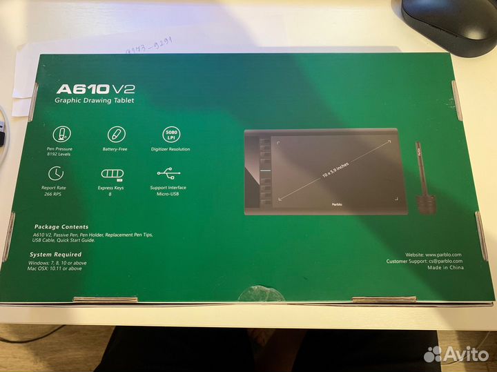 Графический планшет Parblo A610V2