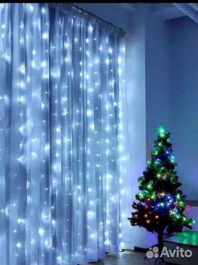 Новая Гирлянда штора светодиодная