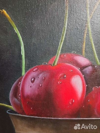 Картина.Натюрморт с черешней