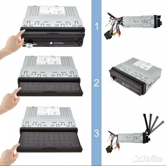 1din Автомагнитолы с выдвижным экраном,новые