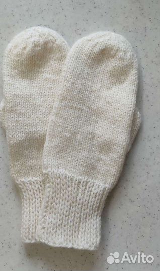 Теплые варежки ручной работы