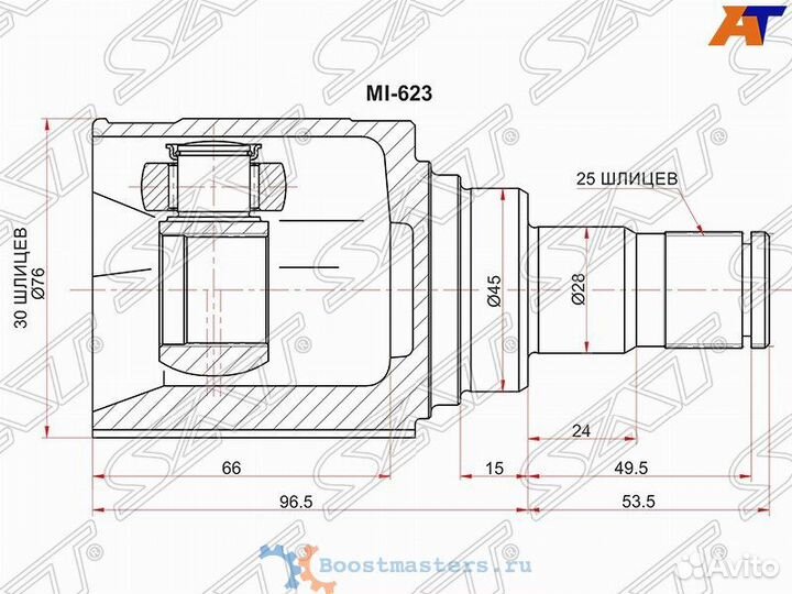 Шрус внутренний SAT MI-623