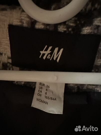 Твидовый пиджак женский H&M