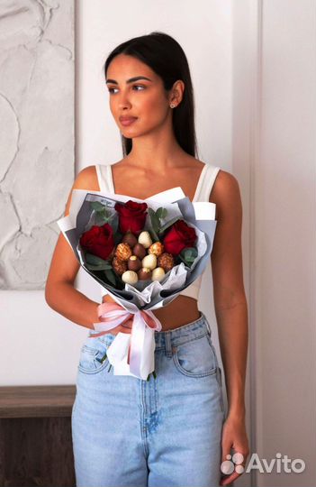 Букеты из клубники в шоколаде