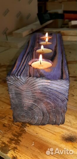 Подсвечник из дерева