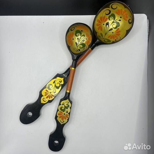 Ложки деревянные расписные СССР 2шт (сзр)