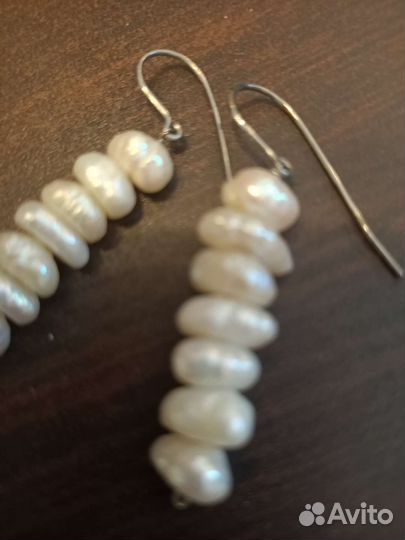 Серьги из речного жемчуга. Ручная работа