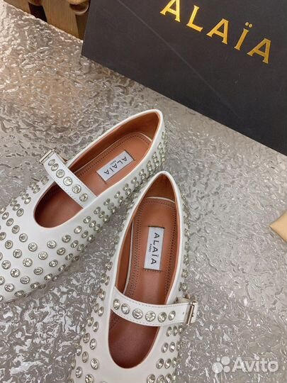 Балетки Alaia с камнями размеры 35-42