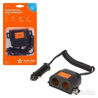 Прикуриватель-разветвитель 2 гнезда с витым шнуром