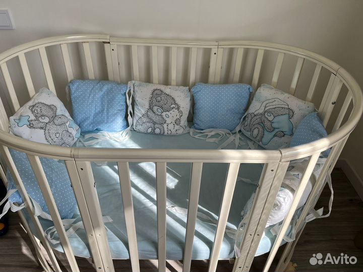 Детская кроватка круглая овальная