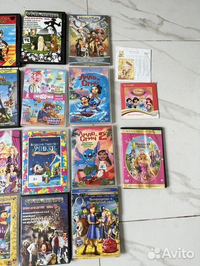 Dvd диски с мультфильмами вся стопка