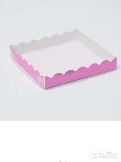 Коробочка для печенья с PVC крышкой, 18 * 18 * 3