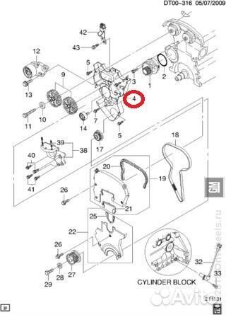 Кожух ремня грм Chevrolet Aveo Cruze Lacetti внутр