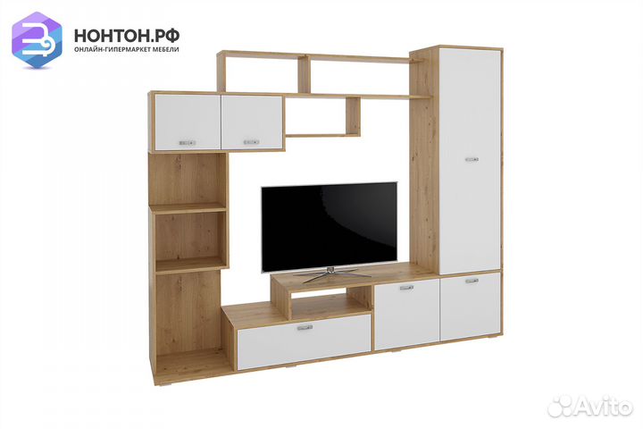 Стенка Диско дуб дикий / белый