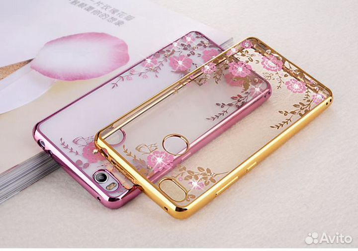 Чехол силиконовый со стразами Mi & Redmi