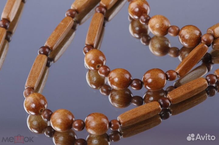 Бусы из Дерева Этнический Стиль СССР 80см 1970е