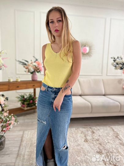 Джинсовая юбка длинная новая