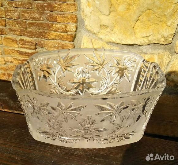 Ваза хрусталь глубокая салатница СССР