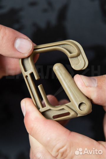 Армейский разгрузочный D-образный карабин Grimloc