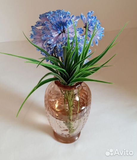 Ваза розовое стекло 