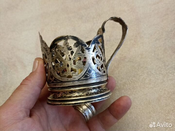 Подстаканник серебро СССР Кубачи 875 пр