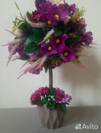 Цветы дерево счастья топиарий декор дом