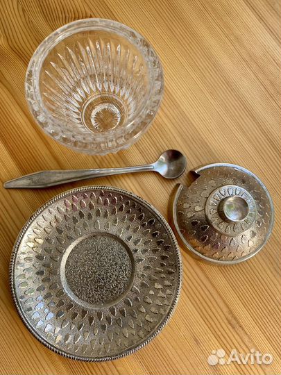 Солонка горчичница СССР стекло