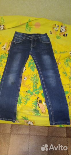 Одежда на осень,тёплые джинсы 128-134