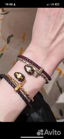Браслет bvlgari кожа