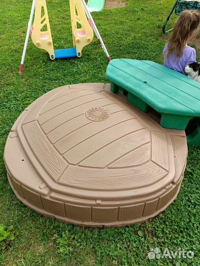 Детская песочница пластиковая, качель садовая