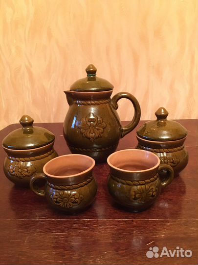 Глиняные горшочки чашки кувшин керамика глазурь