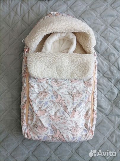 Зимний конверт в коляску на овчине