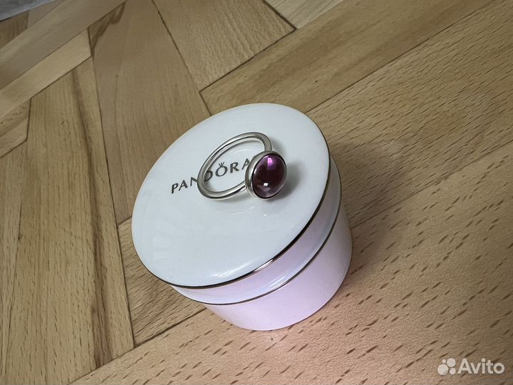 Кольцо розовая капля Pandora