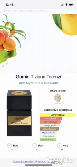 Tiziana Terenzi Gumin остаток в оригинале