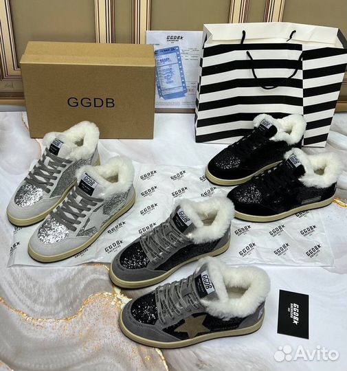 Кроссовки Кеды Golden Goose мех зима Размер 36-40