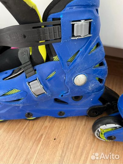 Ролики растущие, синие и розовые. Размер 25-29