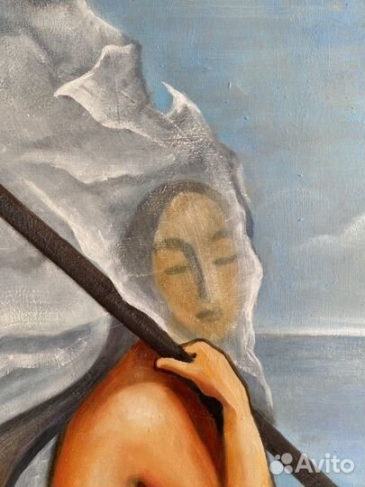 Картина маслом на холсте портет абстракция море