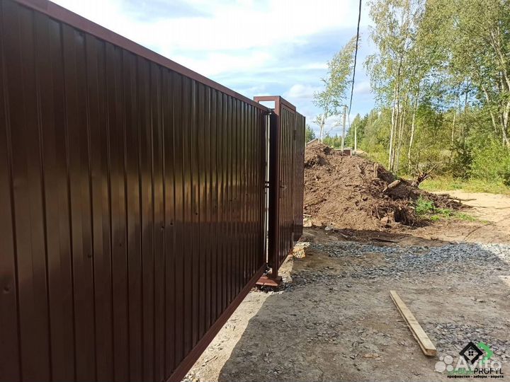 Ворота из профнастила / монтаж заборов
