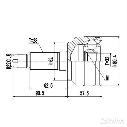 Шрус наружный перед Z87253R Zikmar