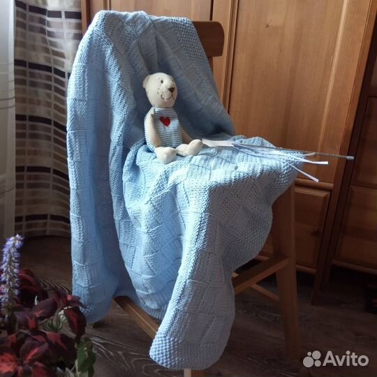 Плед детский вязаный хлопок