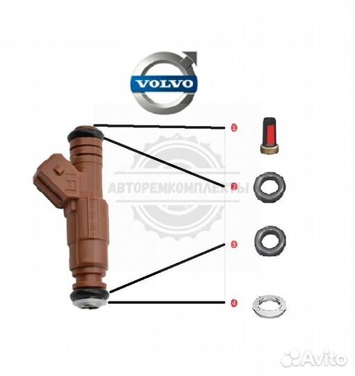 Ремкомплект форсунок Volvo S60/S80/XC90/V70