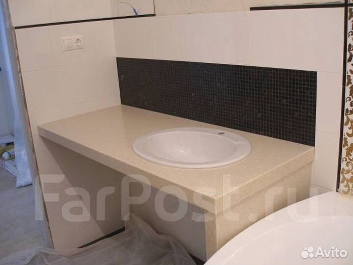 Столешницы из искусственного камня в ванну