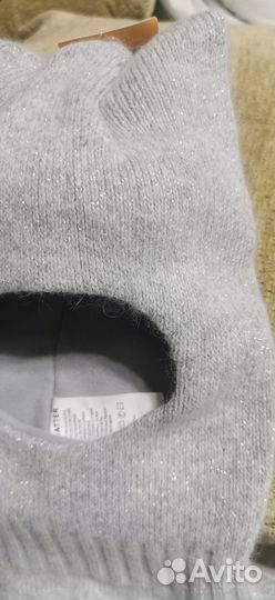 Шапка шлем для девочки зимняя 50 52